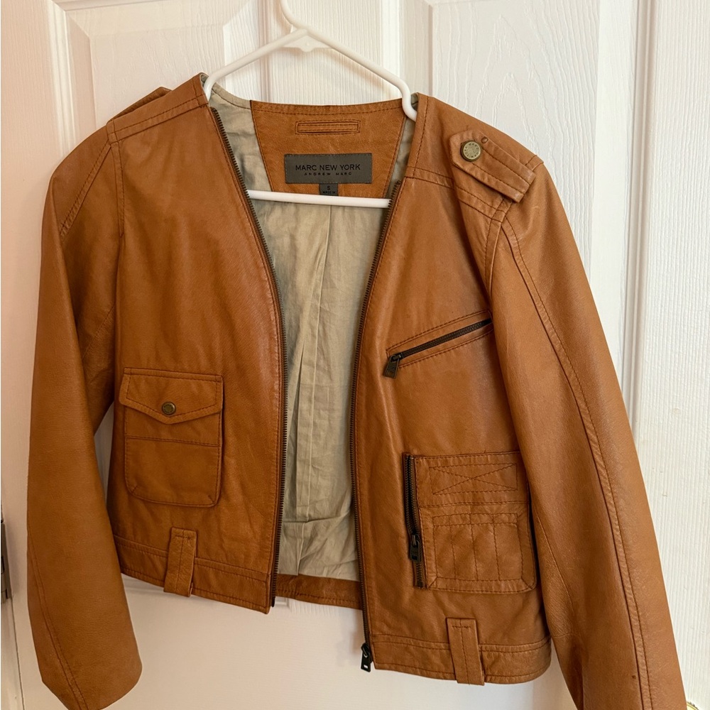 Marc New York Tan Leather Jacket